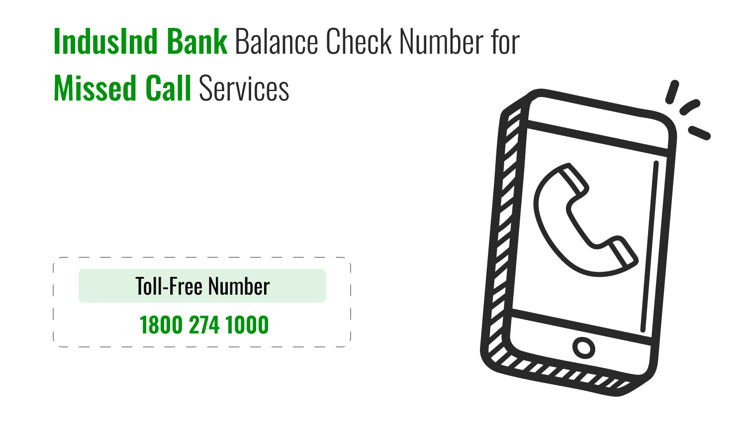 IndusInd Bank Balance Check Number for Missed Call Services